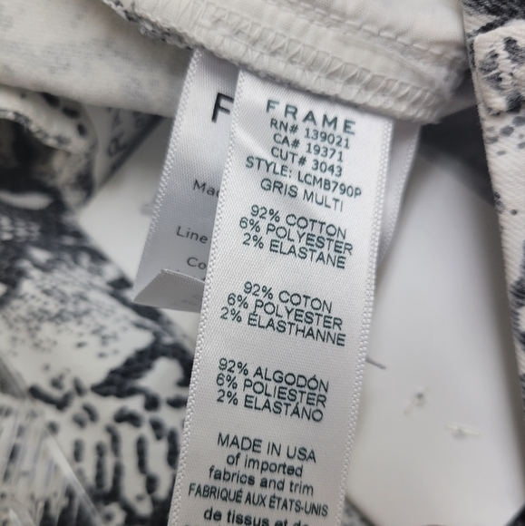 Frame Denim Womens Python Print Mid-Rise Cropped Jeans - Picture 7 of 10